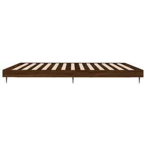 Bettgestell 200x200 cm Braun Eichen-Optik