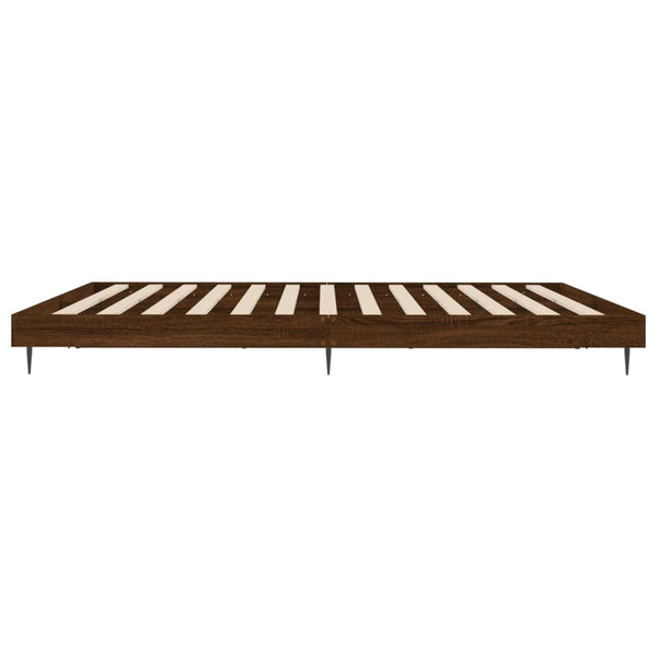 Bettgestell 200x200 cm Braun Eichen-Optik