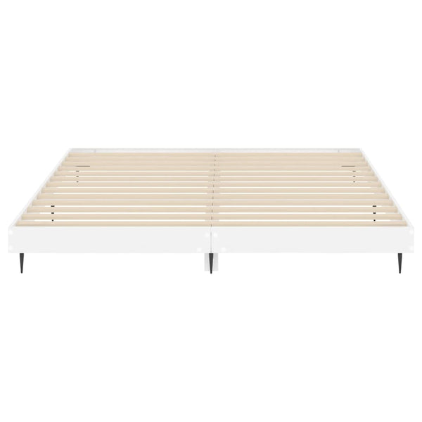 Bettgestell Weiß Hochglanz 150x200 cm