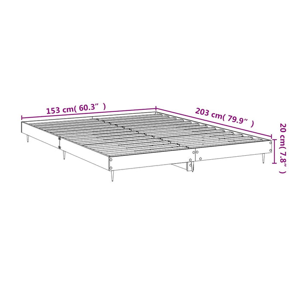 Bettgestell Weiß Hochglanz 150x200 cm