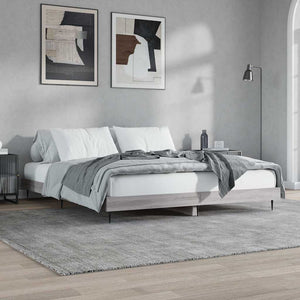 Bettgestell 120x200 cm Grau Sonoma Holz