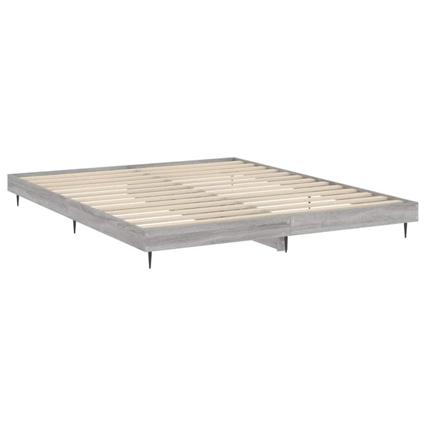 Bettgestell 120x200 cm Grau Sonoma Holz