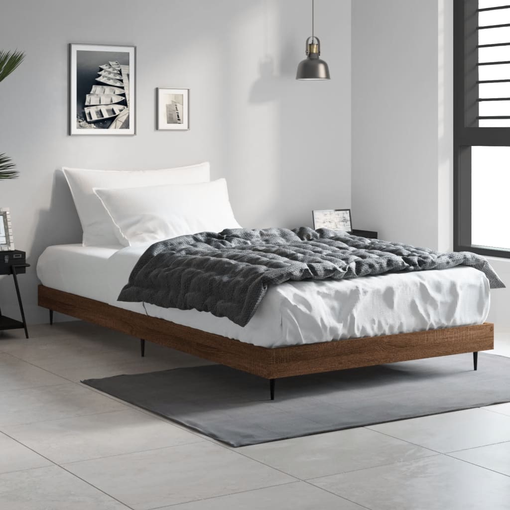 Bettgestell 90x200 cm Braun Eiche