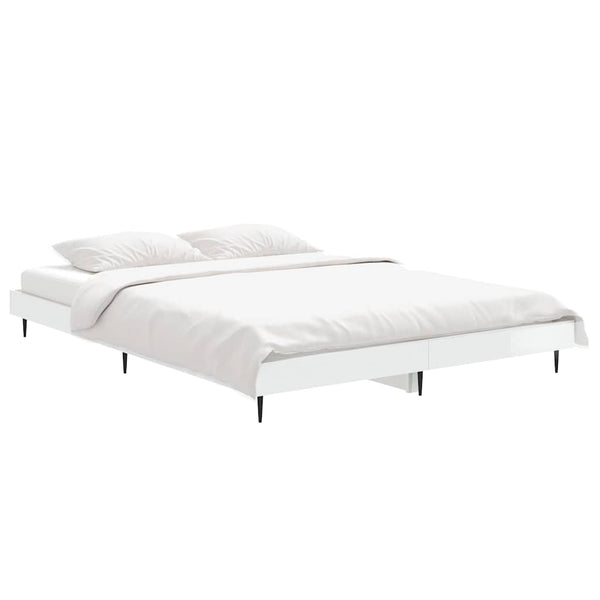 Bettgestell Weiß Hochglanz 140x190 cm