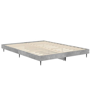 vidaXL Cadre de lit gris béton 135x190 cm en bois d'ingénierie