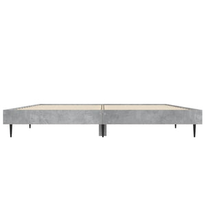 vidaXL Cadre de lit gris béton 135x190 cm en bois d'ingénierie