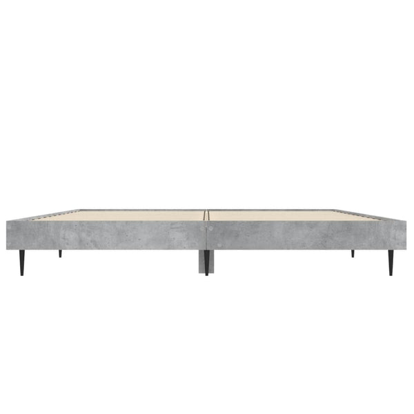 vidaXL Cadre de lit gris béton 135x190 cm en bois d'ingénierie
