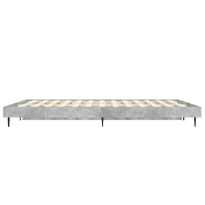 vidaXL Cadre de lit gris béton 135x190 cm en bois d'ingénierie