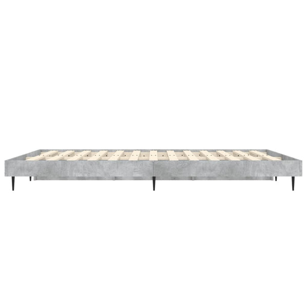 vidaXL Cadre de lit gris béton 135x190 cm en bois d'ingénierie