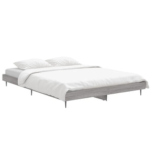 Bettgestell 135x190 cm Grau Sonoma Holz