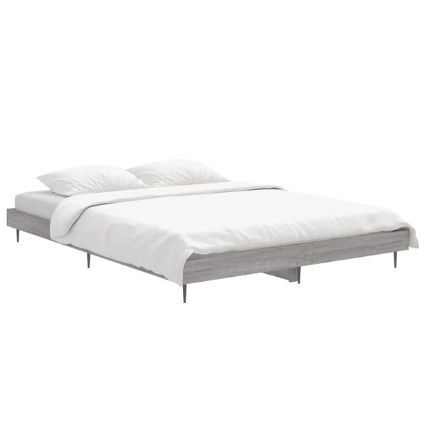 Bettgestell 135x190 cm Grau Sonoma Holz