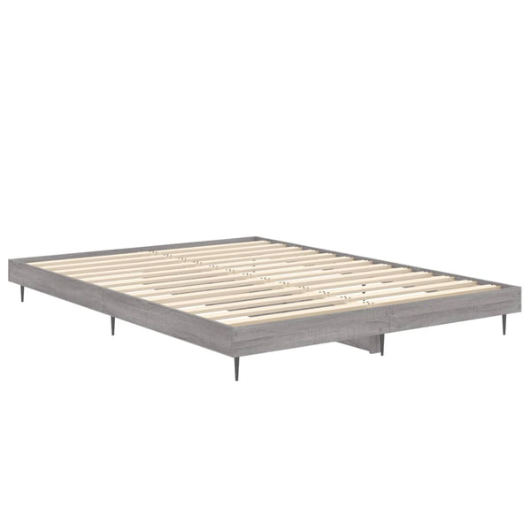 Bettgestell 135x190 cm Grau Sonoma Holz