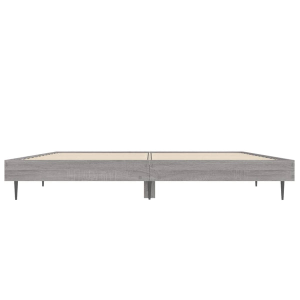 Bettgestell 135x190 cm Grau Sonoma Holz