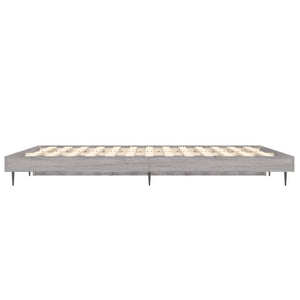 Bettgestell 135x190 cm Grau Sonoma Holz