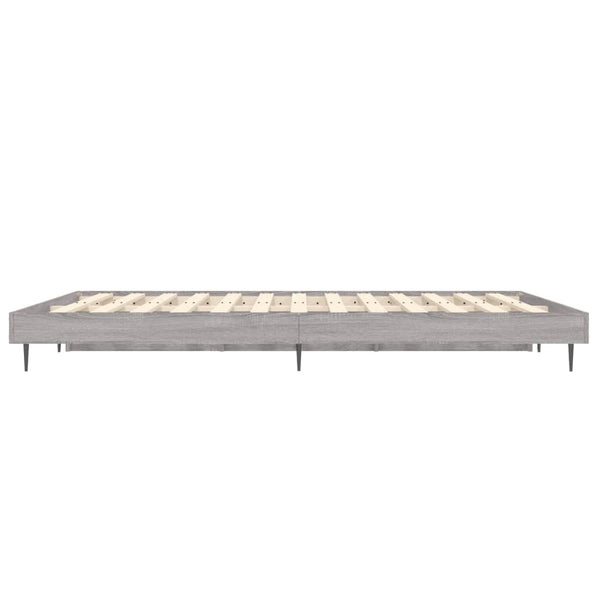 Bettgestell 135x190 cm Grau Sonoma Holz