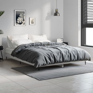 Bettgestell 135x190 cm Grau Sonoma Holz