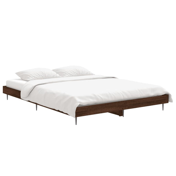 vidaXL Cadre de lit aspect chêne marron 135x190 cm Aggloméré