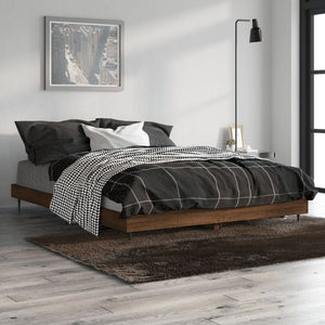 vidaXL Cadre de lit aspect chêne marron 135x190 cm Aggloméré