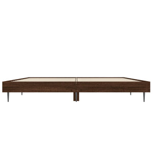vidaXL Cadre de lit aspect chêne marron 135x190 cm Aggloméré