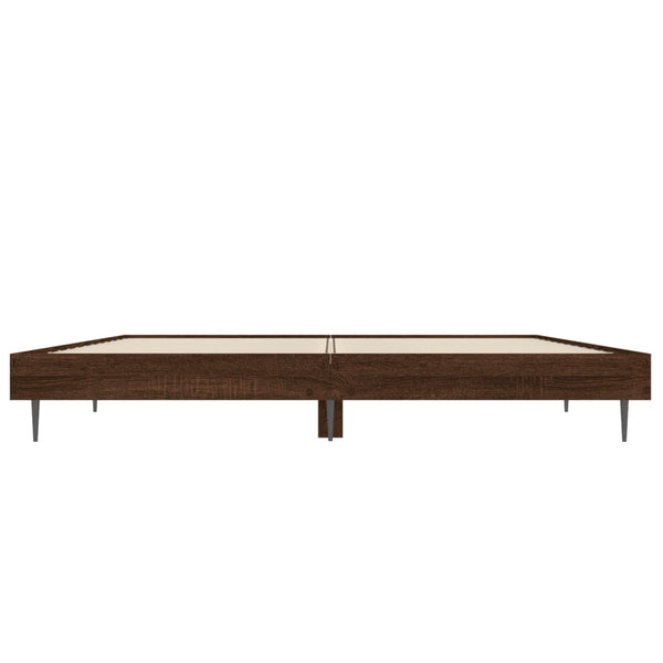 vidaXL Cadre de lit aspect chêne marron 135x190 cm Aggloméré