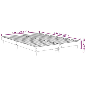 vidaXL Cadre de lit aspect chêne marron 135x190 cm Aggloméré