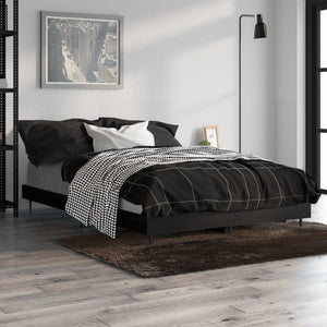 vidaXL Cadre de lit noir 120x190 cm Aggloméré