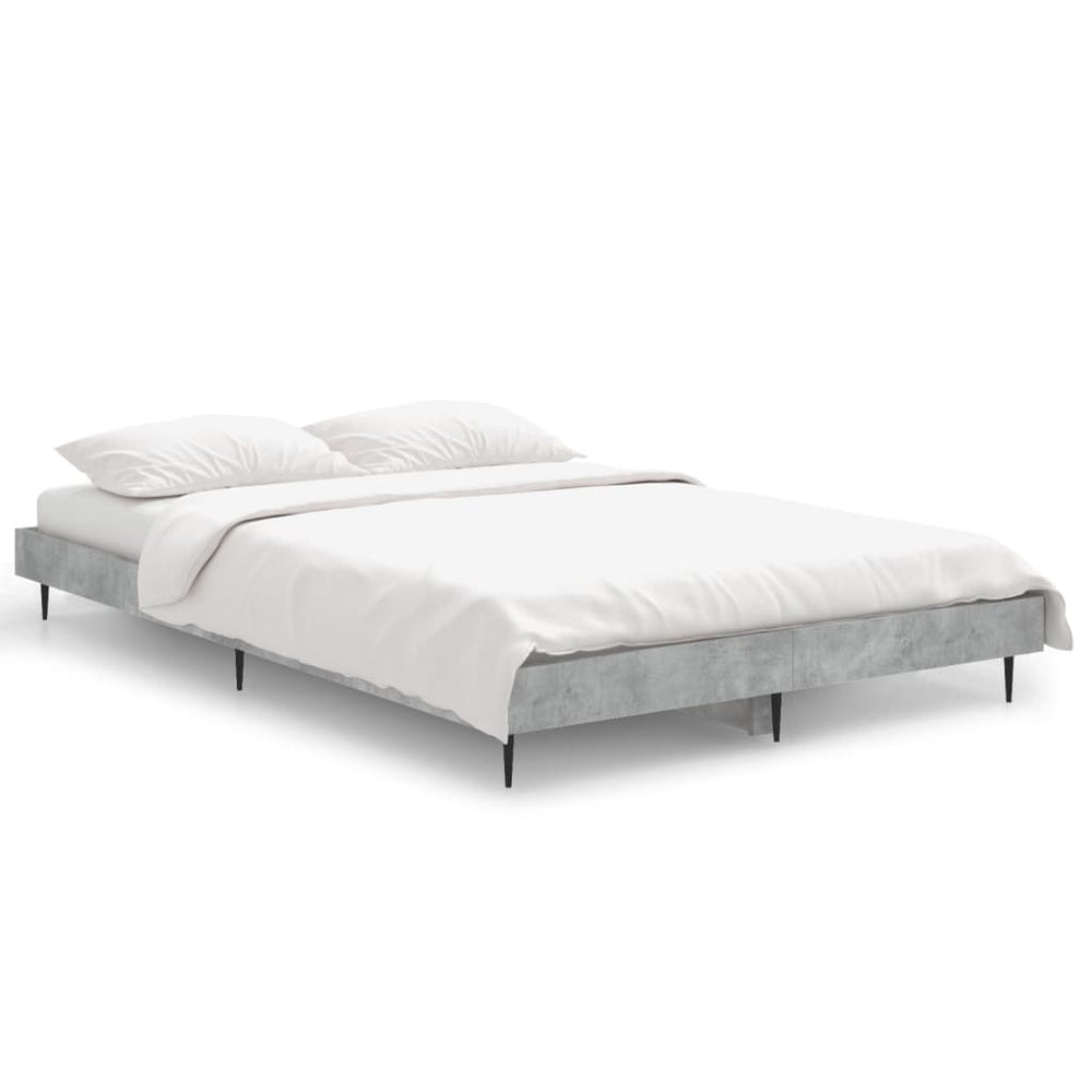 vidaXL Bed Frame Concrete Grey 120x190 cm Engineered Wood