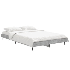 vidaXL Cadre de lit Gris béton 120x190 cm Bois d'ingénierie