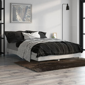 vidaXL Cadre de lit Gris béton 120x190 cm Bois d'ingénierie