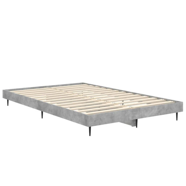 vidaXL Cadre de lit Gris béton 120x190 cm Bois d'ingénierie