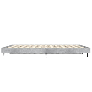 vidaXL Cadre de lit Gris béton 120x190 cm Bois d'ingénierie
