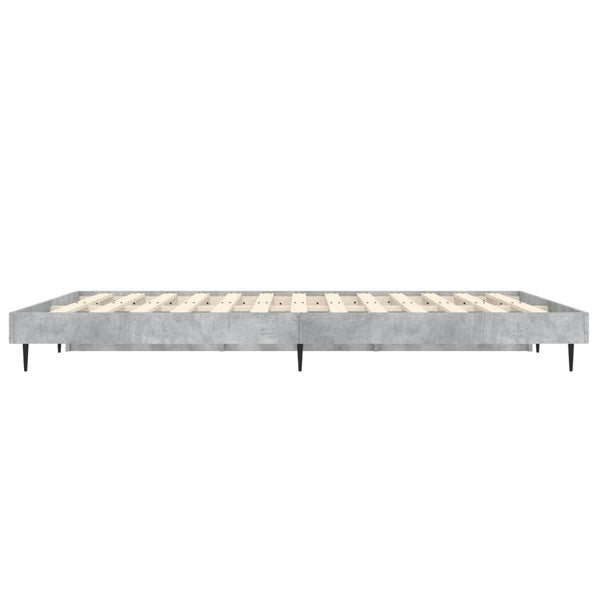 vidaXL Cadre de lit Gris béton 120x190 cm Bois d'ingénierie