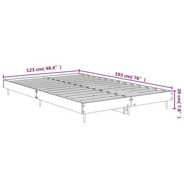 vidaXL Cadre de lit Gris béton 120x190 cm Bois d'ingénierie