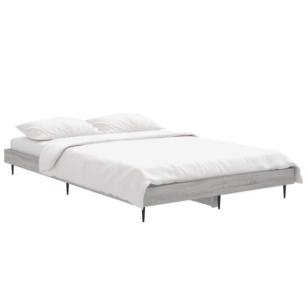 vidaXL Cadre de lit Gris Sonoma 120x190 cm Aggloméré