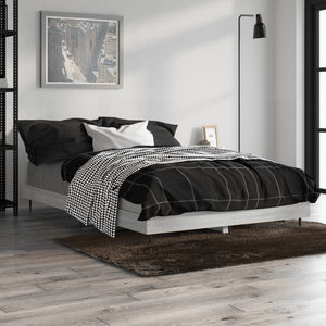 vidaXL Cadre de lit Gris Sonoma 120x190 cm Aggloméré