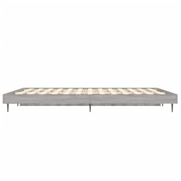 vidaXL Cadre de lit Gris Sonoma 120x190 cm Aggloméré