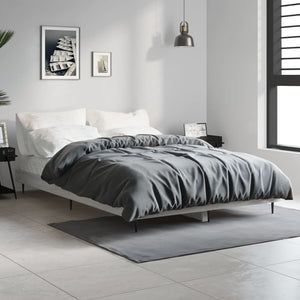 vidaXL Cadre de lit Gris Sonoma 120x190 cm Aggloméré