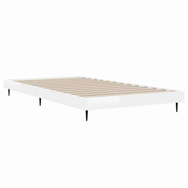 Bettgestell Weiß Hochglanz 90x190 cm