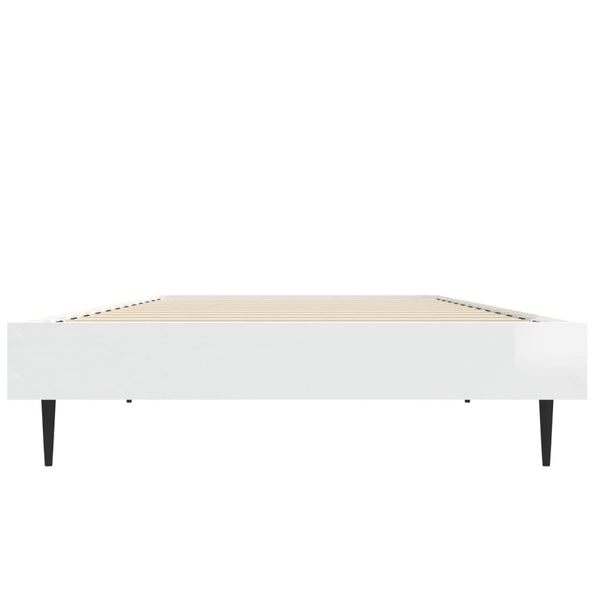 Bettgestell Weiß Hochglanz 75x190 cm