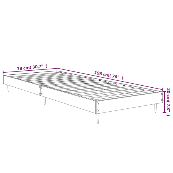 Bettgestell Weiß Hochglanz 75x190 cm