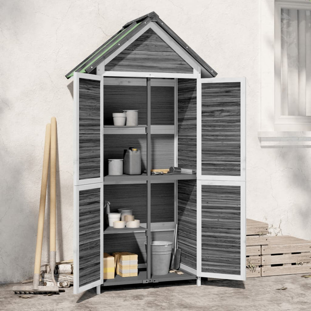 vidaXL Abri de jardin Gris 89x52,5x175 cm Bois de pin massif