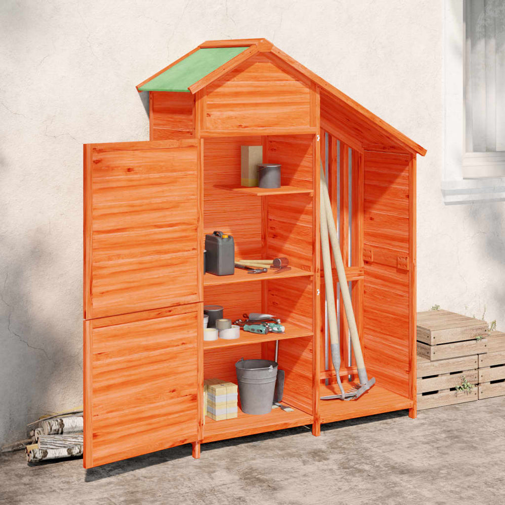 vidaXL Abri de jardin Marron 120x53,5x170 cm Bois de pin massif