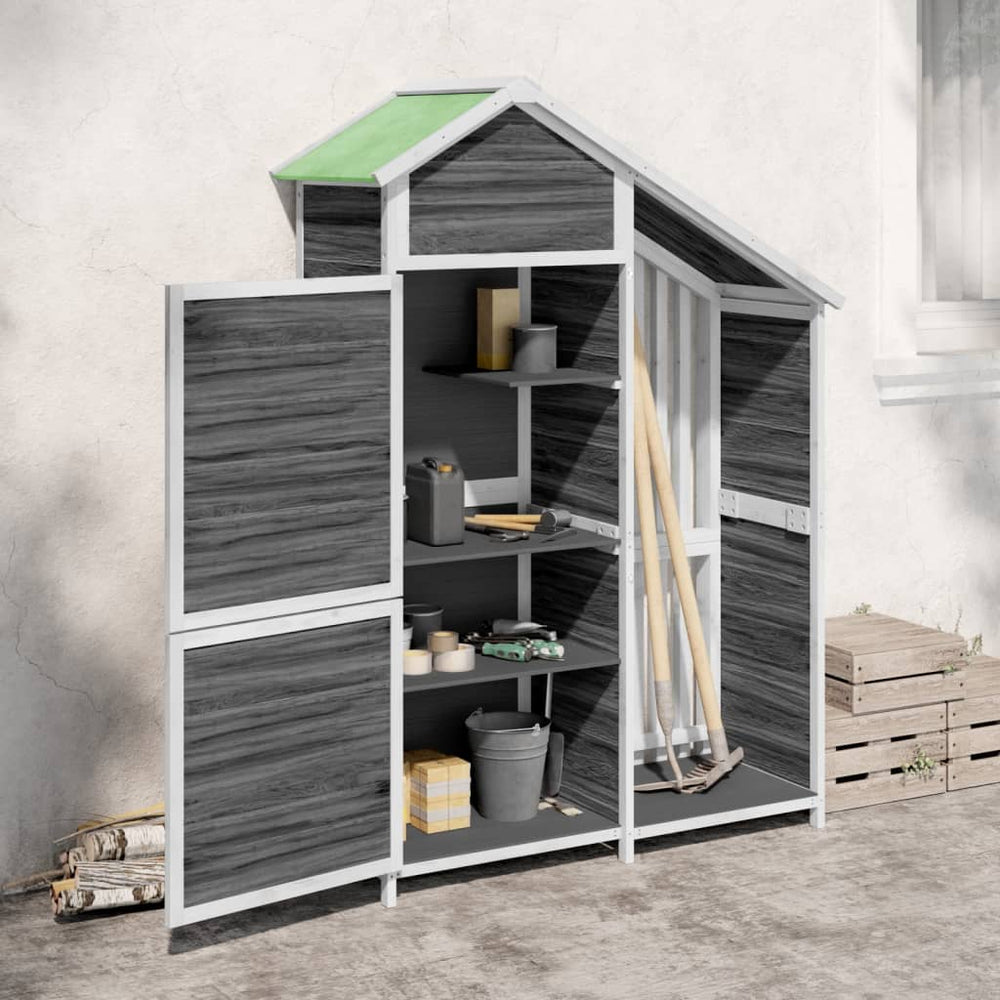 vidaXL Abri de jardin gris 120x53,5x170 cm en bois de pin massif