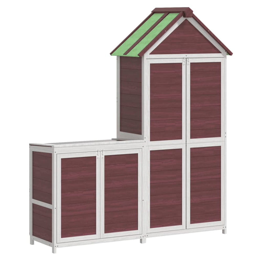 vidaXL Lot de 2 abris de jardin en bois de pin massif, couleur moka