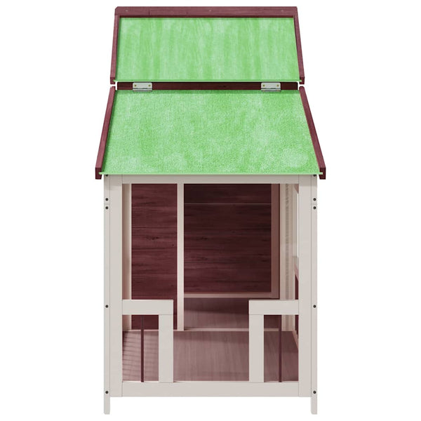 Hundehütte Mokka 143x60,5x109 cm Massivholz Kiefer