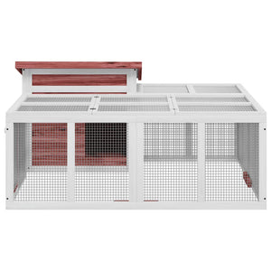 Kaninchenstall Mokka 144x123x67,5 cm Massivholz Kiefer