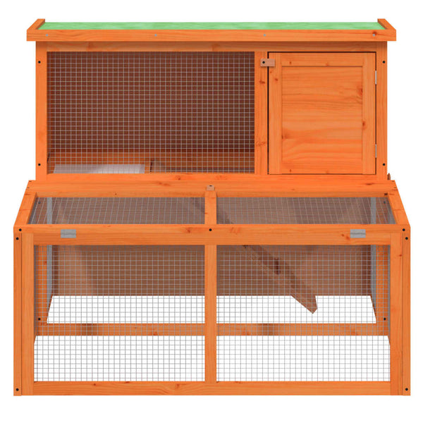 Kaninchenstall Braun 102x90x84,5 cm Massivholz Kiefer