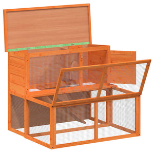 Kaninchenstall Braun 102x90x84,5 cm Massivholz Kiefer