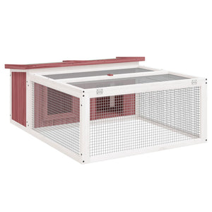 Kaninchenstall Mokka 117,5x97x47,5 cm Massivholz Kiefer