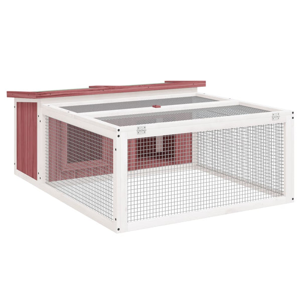 Kaninchenstall Mokka 117,5x97x47,5 cm Massivholz Kiefer